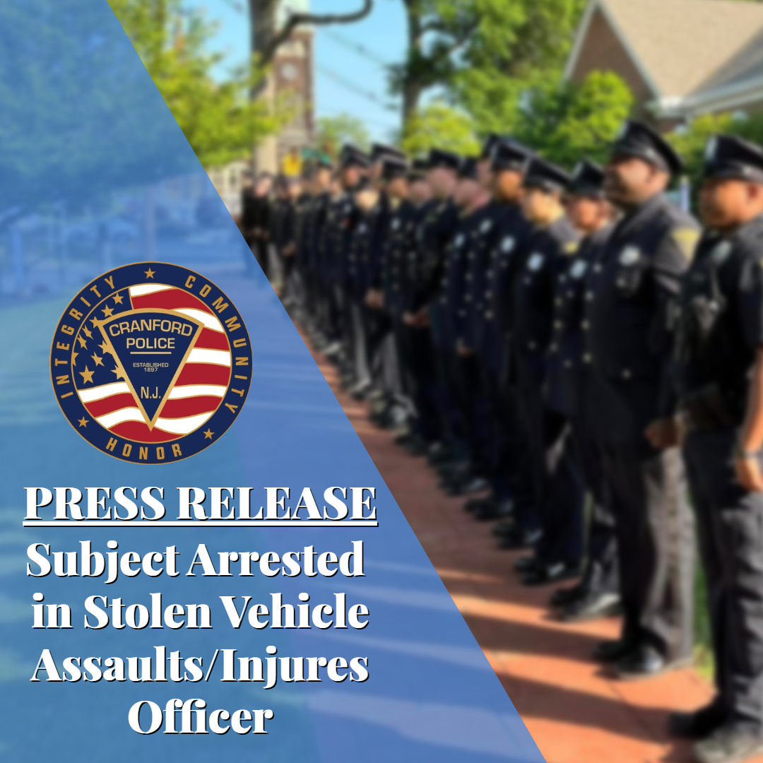 1 Charged With Possession of a Stolen Vehicle and Aggravated Assault on Cranford Police 