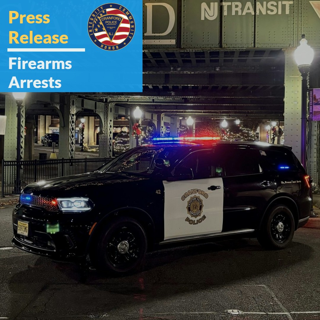 5 Charged on Firearms Charges During Cranford Police Motor Vehicle Stop and Investigation